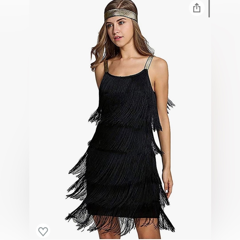 1920s Inspired Black Flapper Dress